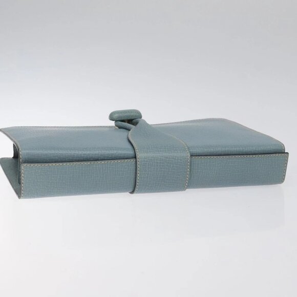 LOEWE Clutch Bag Leather Light Blue Gold Auth bs25818 - Picture 6 of 15